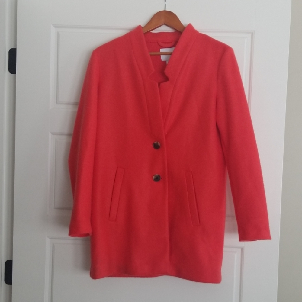 Bright red old navy coat